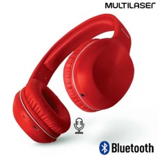 Headphone sem Fio Bluetooth/P2 Ajustável com Microfone Pop Multilaser PH248 - Vermelho